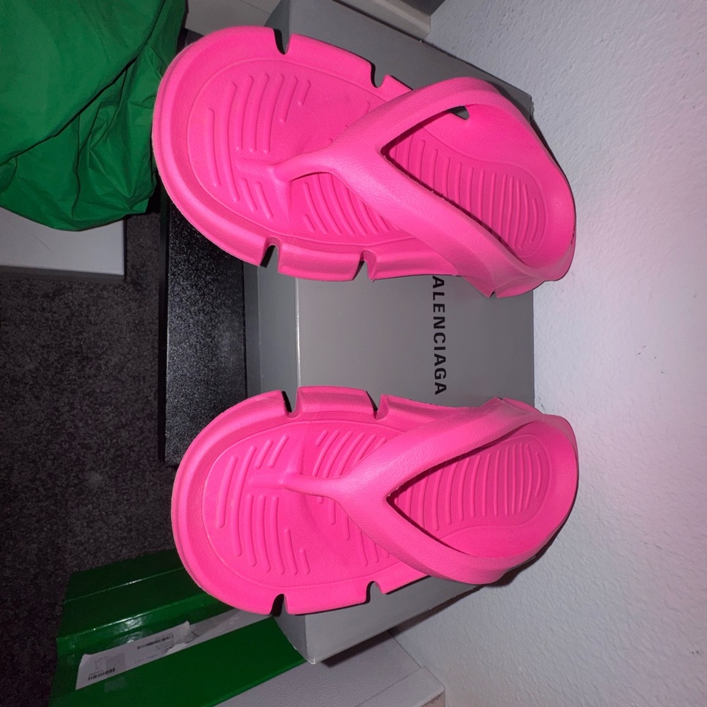 Balenciaga Vibrant Pink Flip Flops